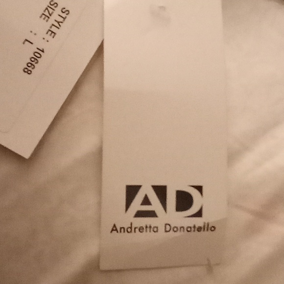 NEW Andretta Donatello Silk Formal Wedding Cocktail Sz L Black-White Color A26 P - Picture 12 of 14